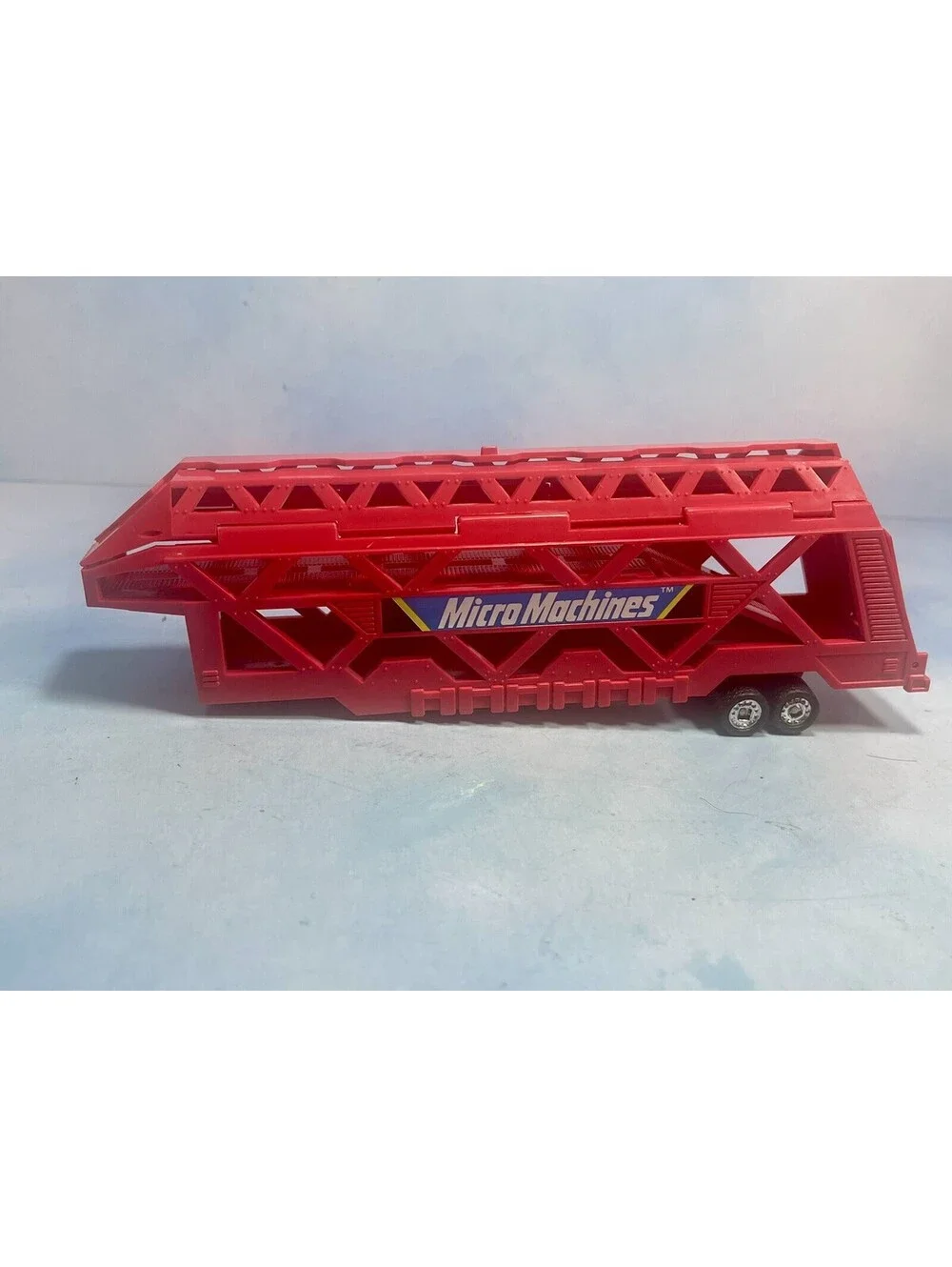 Micro Machines Big Rig Hauler Semi Truck Car Carrier Trailer Red 1988 Galoob